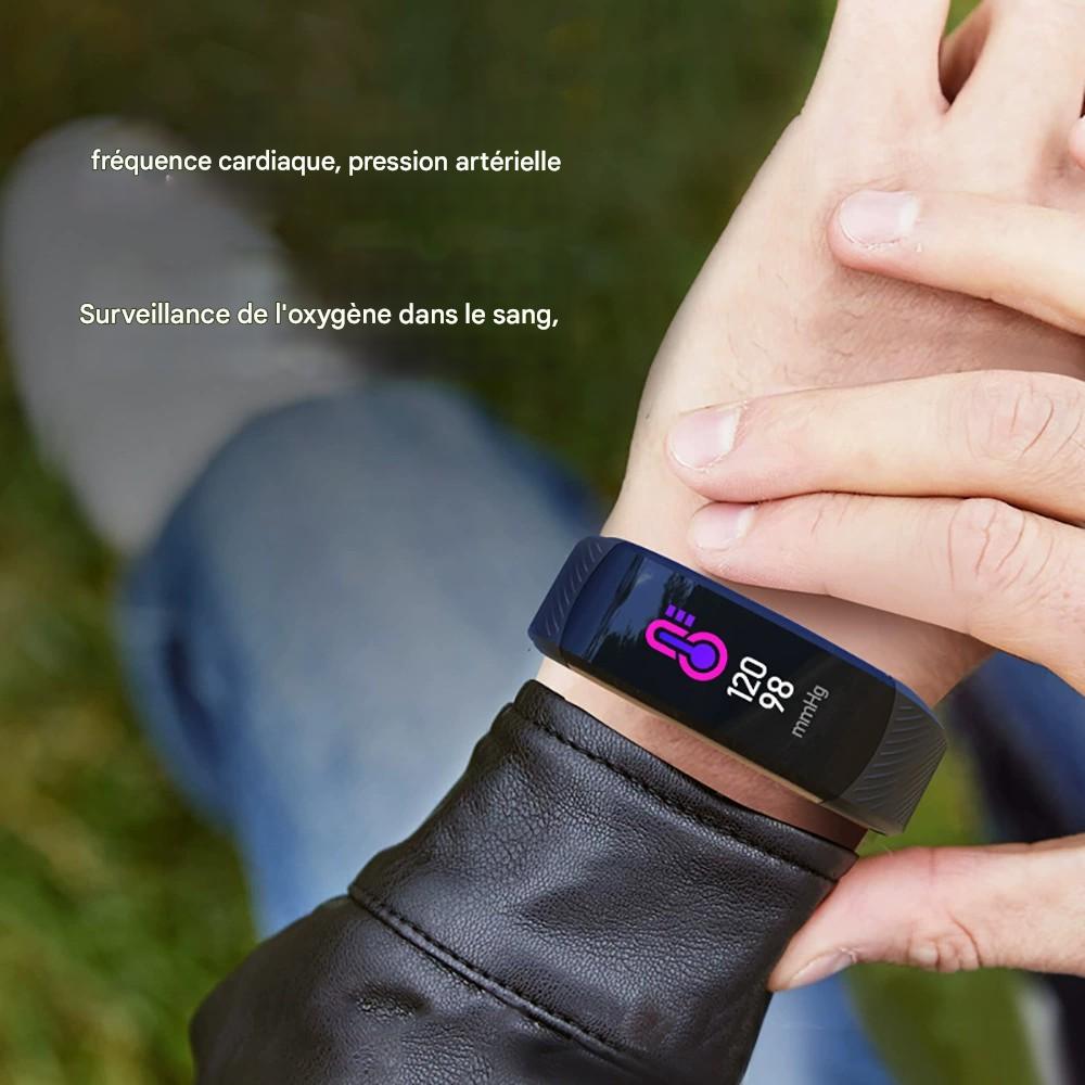 Bracelet Connecté Santé avec Cardio 24/7, Tension Artérielle, Oxygène Sanguin, 120+ Modes Sport, Sommeil - Étanche Unisexe